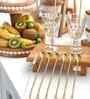 6 Pcs Stainless Steel 2-in-1 Straw Cum Spoons with Cleaning Brush (Golden)