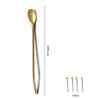 6 Pcs Stainless Steel 2-in-1 Straw Cum Spoons with Cleaning Brush (Golden)
