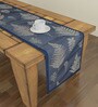 Abstract Pattern Blue Polyester 72X12 Inches Table Runner