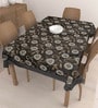 Floral Pattern Black Polyester 90X60 Inch Table Cloth