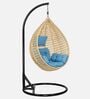 6 Star Wicker Swing in Beige & Blue Colour