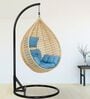 6 Star Wicker Swing in Beige & Blue Colour