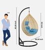 6 Star Wicker Swing in Beige & Blue Colour