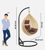 6 Star Wicker Swing in Beige & Brown Colour