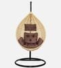 6 Star Wicker Swing in Beige & Brown Colour