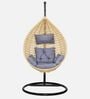 6 Star Wicker Swing in Beige & Grey Colour