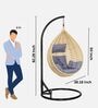 6 Star Wicker Swing in Beige & Grey Colour