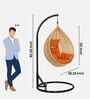6 Star Wicker Swing in Beige & Orange Colour