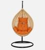 6 Star Wicker Swing in Beige & Orange Colour