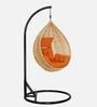 6 Star Wicker Swing in Beige & Orange Colour