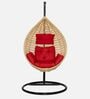 6 Star Wicker Swing in Beige & Red Colour