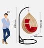 6 Star Wicker Swing in Beige & Red Colour