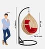 6 Star Wicker Swing in Beige & Red Colour