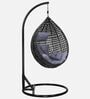 6 Star Wicker Swing in Black & Grey Colour