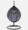 6 Star Wicker Swing in Black & Grey Colour