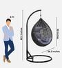 6 Star Wicker Swing in Black & Grey Colour