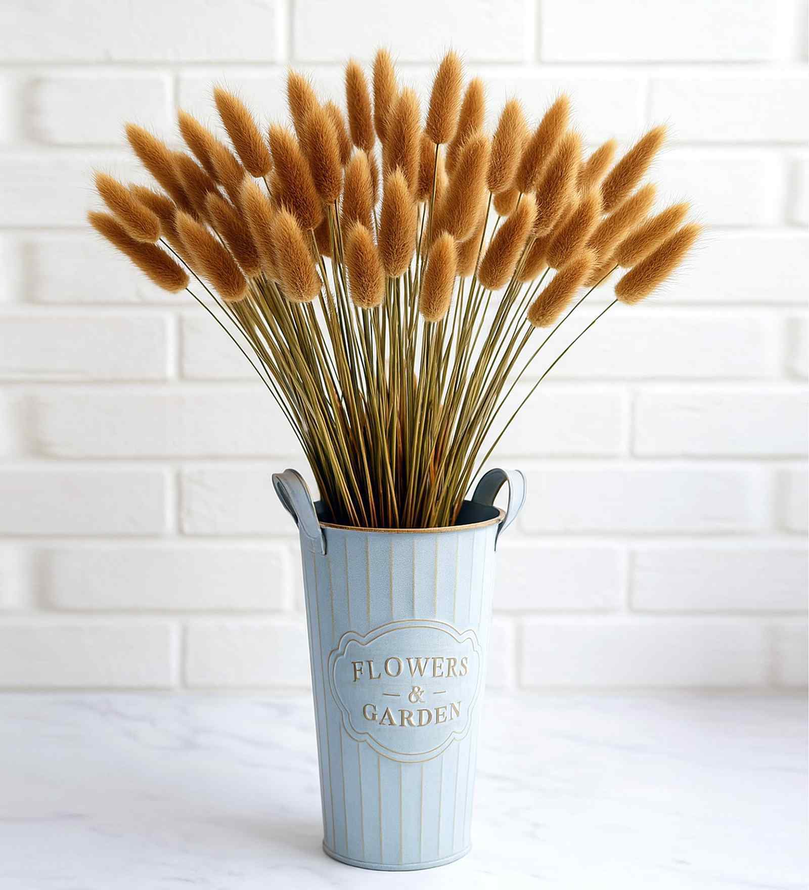 Grey Metal 60 Pcs Bunny Tails Dried Plants