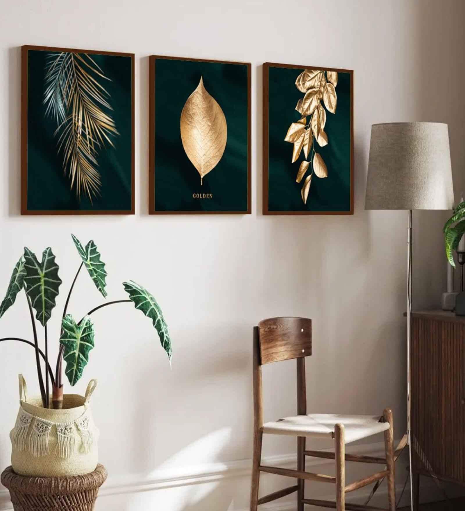 Crafty Seeks Multicolour Canvas Framed Art Print Set of 3