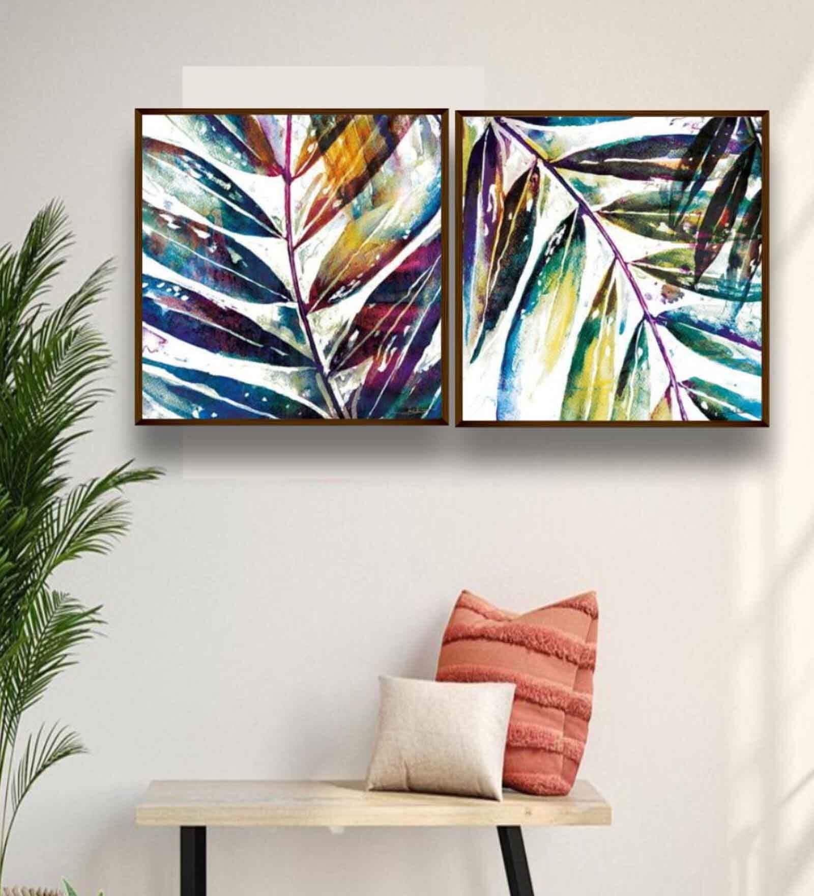 Way Multicolour Canvas Framed Art Print Set of 2