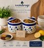 Blue & White 600 ML Ceramic Barni Jar with Lid