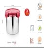 600ml Red Plastic & Stainless Steel (Set of 3) Clip Lock Canister