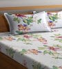 Multicolor Floral 300 TC Poly Cotton  Double Bedsheet with 2 Pillow Covers