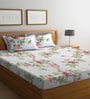Multicolor Floral 300 TC Poly Cotton  Double Bedsheet with 2 Pillow Covers