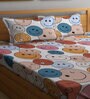 Multicolor Kids 300 TC Poly Cotton Double Bedsheet with 2 Pillow Covers