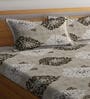 Brown Traditional 300 TC Poly Cotton  Double Bedsheet with 2 Pillow Covers
