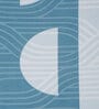 Blue Geometric 300 TC Poly Cotton  Double Bedsheet with 2 Pillow Covers