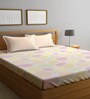 Multicolor Geometric 300 TC Poly Cotton Double Bedsheet with 2 Pillow Covers