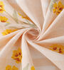 Yellow and Cream Floral 300 TC Poly Cotton  Double Bedsheet with 2 Pillow Covers