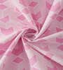 Pink Geometric 300 TC Poly Cotton  Double Bedsheet with 2 Pillow Covers