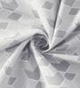 Grey Geometric 300 TC Poly Cotton Double Bedsheet with 2 Pillow Covers