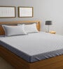Grey Geometric 300 TC Poly Cotton Double Bedsheet with 2 Pillow Covers
