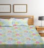 Multicolor Geometric 300 TC Poly Cotton  Double Bedsheet with 2 Pillow Covers