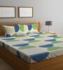 Multicolor Geometric 300 TC Poly Cotton Double Bedsheet with 2 Pillow Covers