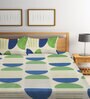 Multicolor Geometric 300 TC Poly Cotton Double Bedsheet with 2 Pillow Covers