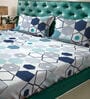 Multicolor Geometric 300 TC Poly Cotton Double Bedsheet with 2 Pillow Covers