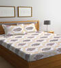 Multicolor Floral 300 TC Poly Cotton Double Bedsheet with 2 Pillow Covers