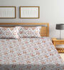Multicolor Floral 300 TC Poly Cotton Double Bedsheet with 2 Pillow Covers