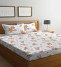 Multicolor Floral 300 TC Poly Cotton Double Bedsheet with 2 Pillow Covers