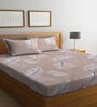 Pink Floral 300 TC Poly Cotton Double Bedsheet with 2 Pillow Covers