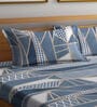 Multicolor Geometric 300 TC Poly Cotton Double Bedsheet with 2 Pillow Covers
