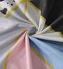 Multicolor Geometric 300 TC Poly Cotton Double Bedsheet with 2 Pillow Covers