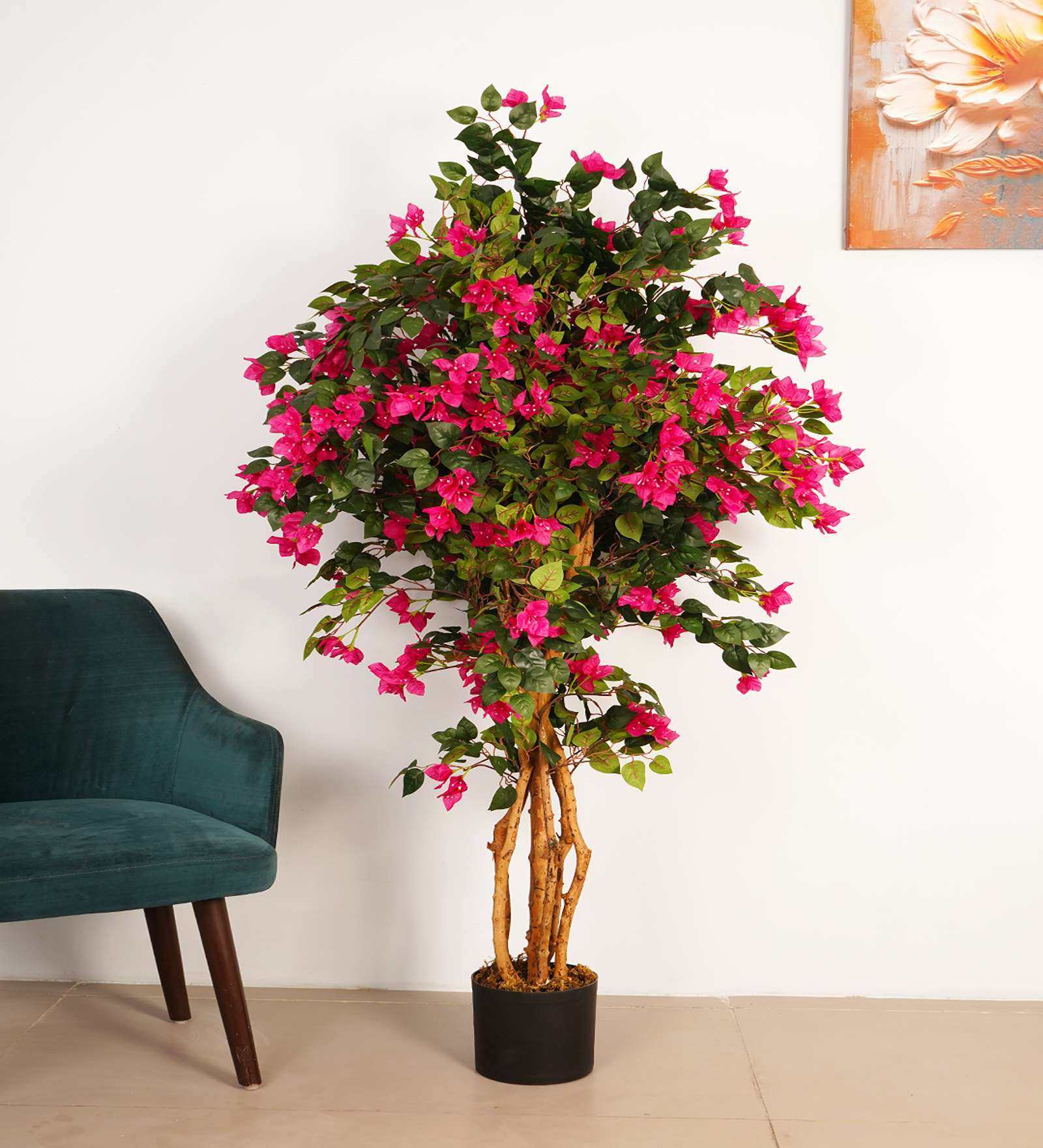 6Ft Artificial Bougainvillea Flower Tree Plant with Pot