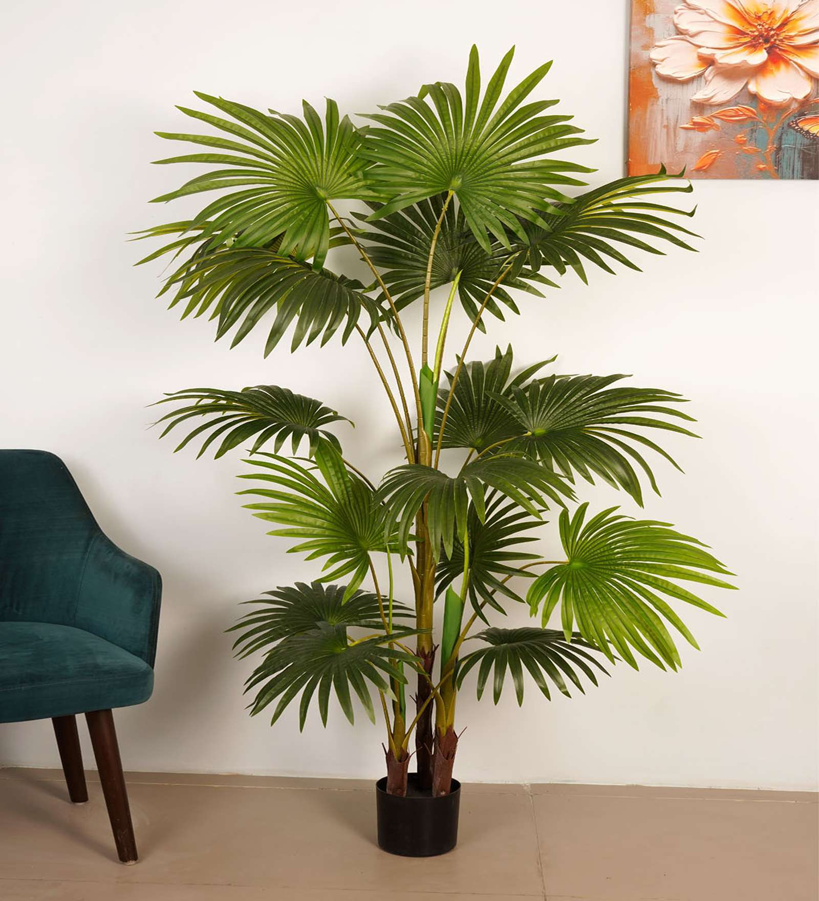 6Ft Artificial Palmetto Palm Tree Plant with Pot