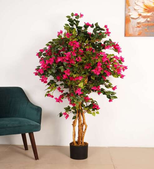 6Ft Artificial Bougainvillea Flower Tree Plant with Pot
