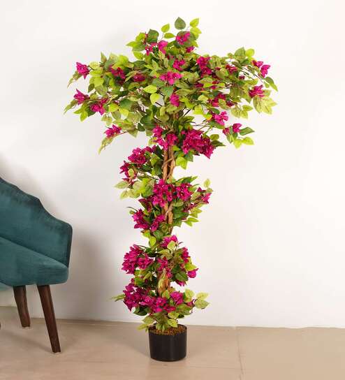 6Ft Artificial Bougainvillea Flower Tree Plant with Pot