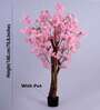 6Ft Artificial Pink Blossom Tree Plant with Pot
